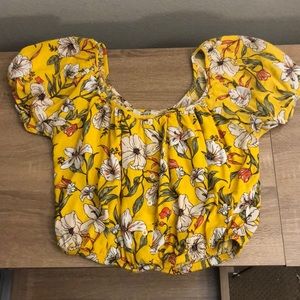 Yellow Floral Crop Top